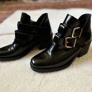 Miista black booties with side buckles size 36